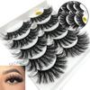 5 Pairs Woman Fluffy Wispy Flared False Eyelashes Eye Lash Extension Crisscross 3D Faux Mink Hair