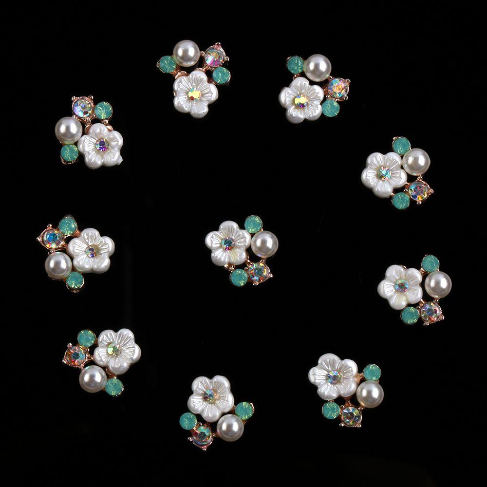 Craft Flatback Plating Rhinestone Button Pearl Buttons Flower Buckle Apparel Sewing
