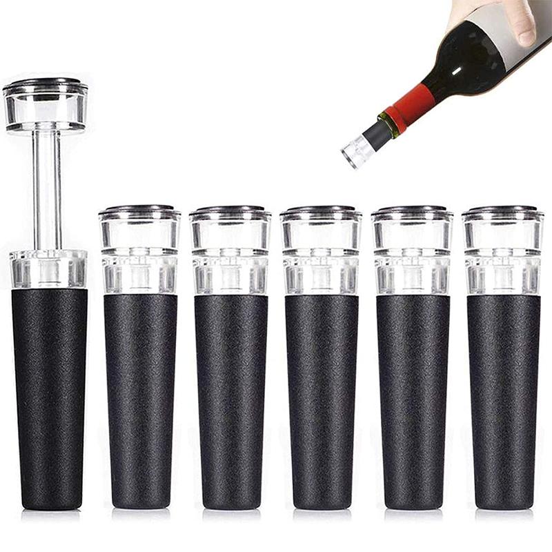 Silicone Bottle Stoppers with Built-in Vacuum Wine Saver Pump Food-safe Silicone Caps Vacuum Wine Stopper 5