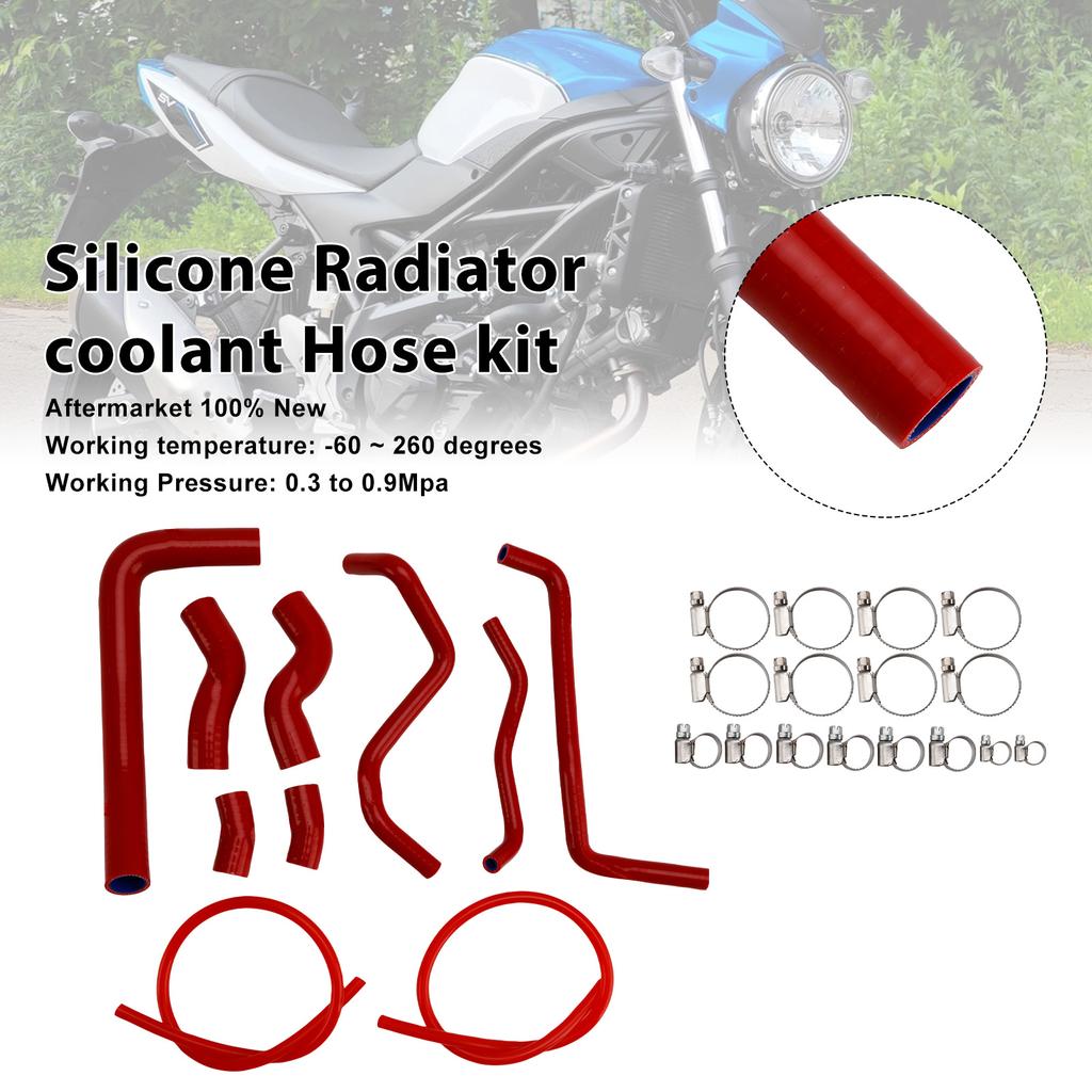 Silicone Radiator coolant Hose Fit For Suzuki SV 650 SV650 2016-2025 Red