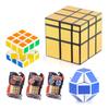 Children'S Science And Education Educational Tier 3 Rubik'S Cube Toy 5.7Cm Gold Mirror Special-Shaped Rubik'S Cube, Smooth Rubik'S Cube