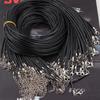 Черный шнур из натуральной кожи, регулируемая плетеная веревка длиной 45 см для DIY ожерелья, браслета, фурнитуры для изготовления ювелирных изделий