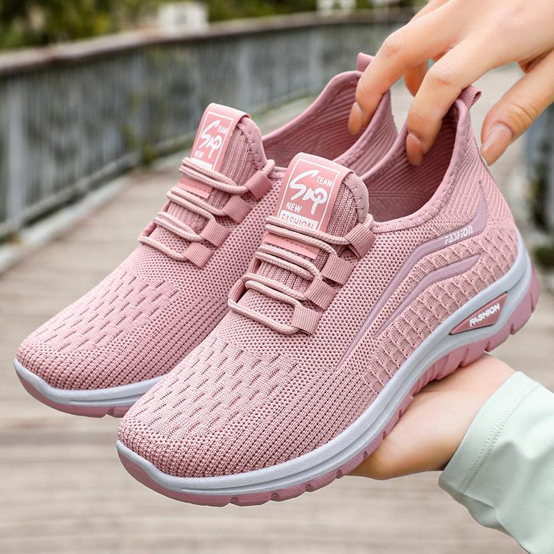 Mesh Breathable Sneakers for Women Sports Shoes Lightweight Knitted Woman Shoes Ladies Sneakers Spring Casual Tennis Shoes