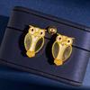 Милые серьги-гвоздики Ins Wind Small Animal Owl Персонализированные креативные ювелирные серьги Аксессуары из меди и золота
