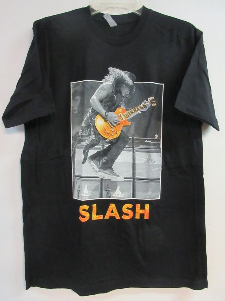 ОФИЦИАЛЬНЫЙ МЕРЧ SLASH ПРЫГАЮЩАЯ ГИТАРА КОНЦЕРТНАЯ МУЗЫКА БОЛЬШАЯ Унисекс Футболка