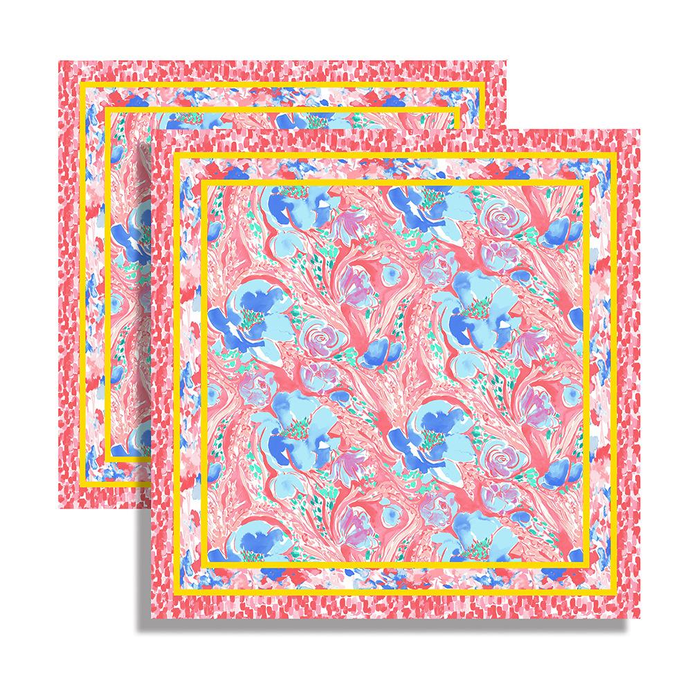 70 * 70 Солнцезащитный маленький квадратный шарф с большим принтом, женский шелковый шарф, тонкий легкий солнцезащитный шарф, повязка на голову