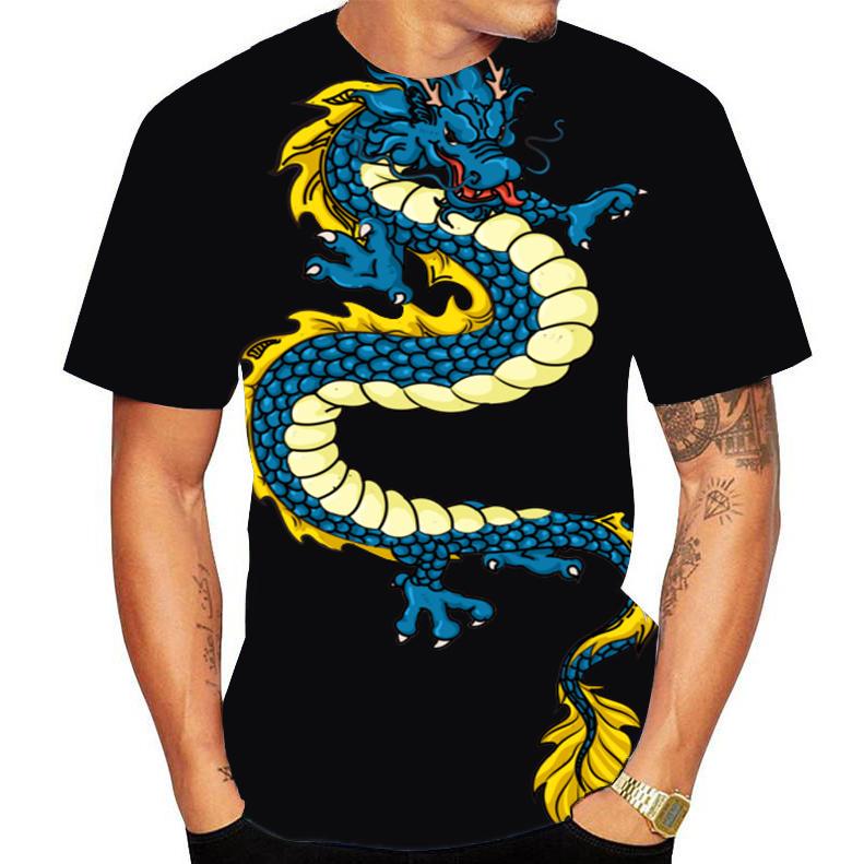 Dragon Animal 3D Print T Shirt Spring Summer Tee Women Men Clothing Plus Size O Neck Short Sleeve Loose Tops Breathable Couples Shirts