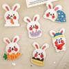 Embroidery Label Clothing Accessories Cute Cartoon Animal Fleece Rabbit Patch Cloth Sticker