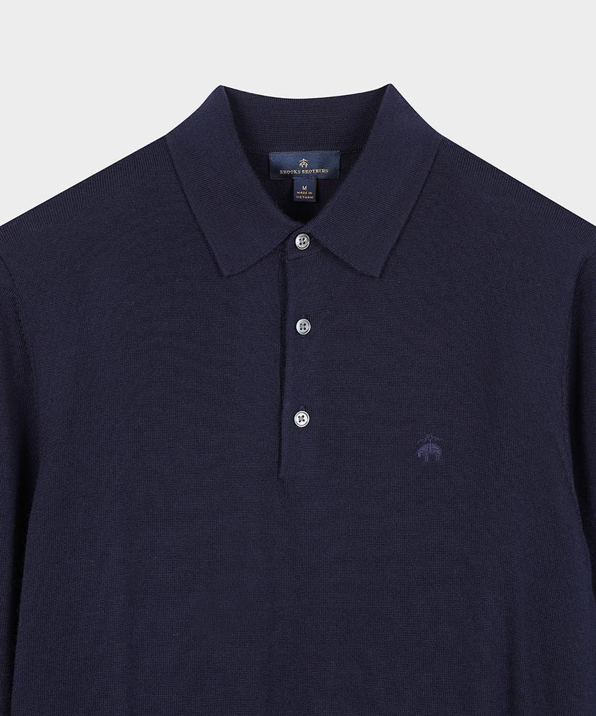 BROOKS BROTHERS Merino Wool Polo Sweater (Navy) (Bbwtmf9640Qew)