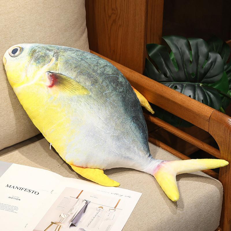 Simulation Sea Fish Plush Toy Saury Salmon Throw Pillow Doll Golden Gun Bream Grouper Cushion Doll