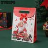 WTEMPO 3 шт 24*12*33 см Санта-Клаус напечатанный флип-чехол бант сумка рождественская конфета печенье выпечка винтажная упаковочная сумка
