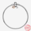 925 Sterling Silver Basic Chain Moments Silver Bracelet ,Fallen Leaves Chain Clasp Bracelet Rope Charm Fit Original Pan Jewelry