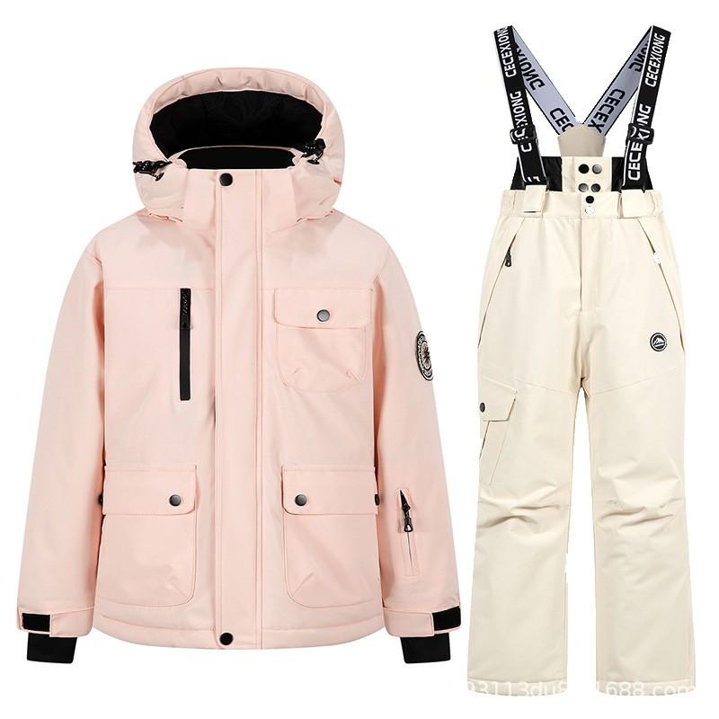 Kids Ski Suit Set Waterproof Windproof Thermal Insulated Snowsuit Boys Girls Ages 5-16 Years