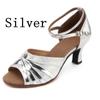 New Fashion Satin Ladies Women Tango Ballroom Heels Women Dance Shoes Modern Latin Salsa Shoes Girls Party Square Heels Sandals