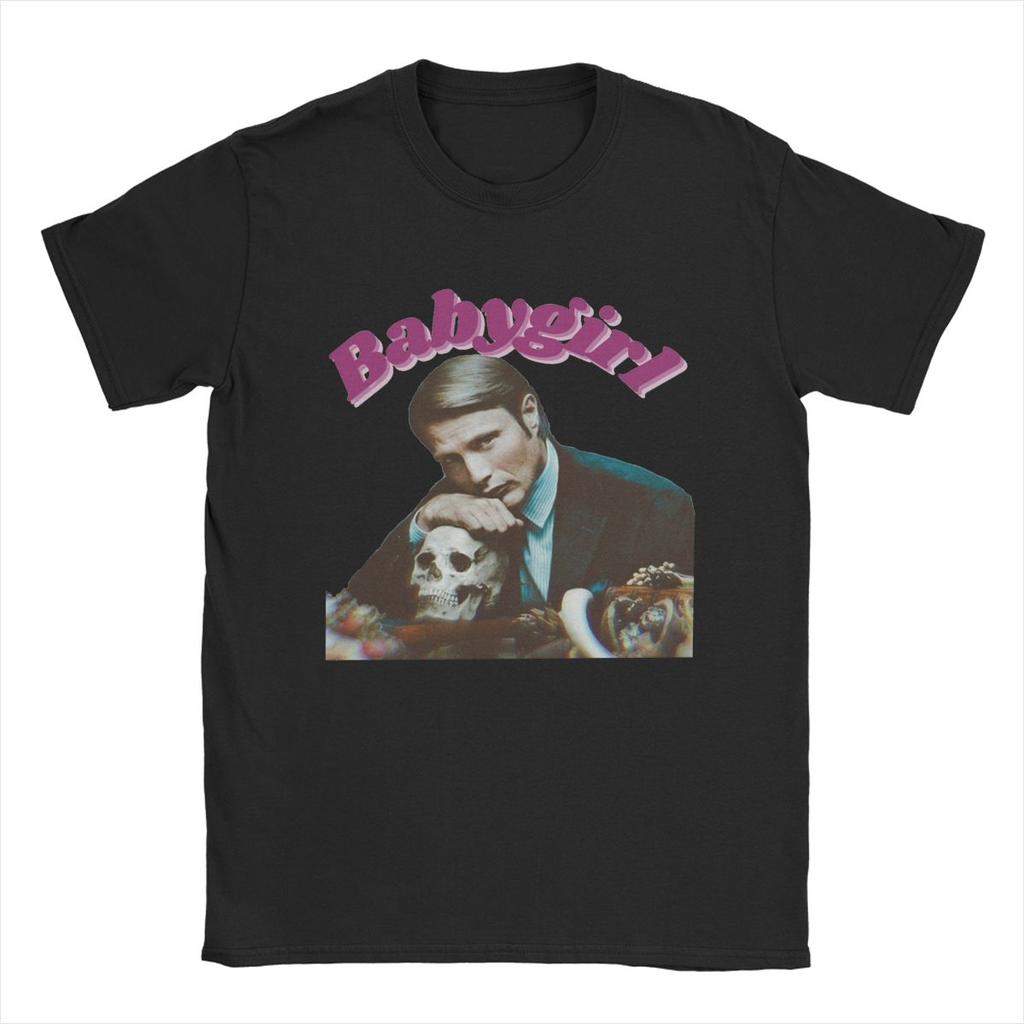 Hannibal Babygirl Мадс Миккельсен Футболка для Мужчин Винтажная Хлопковая Футболка с Круглым Вырезом с Коротким Рукавом Футболка Печать Одежда - Мужские'...