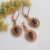 Garnet Rose Gold Plated Women Pendant Earring 925 Sterling Silver January Birthstone Jewelry