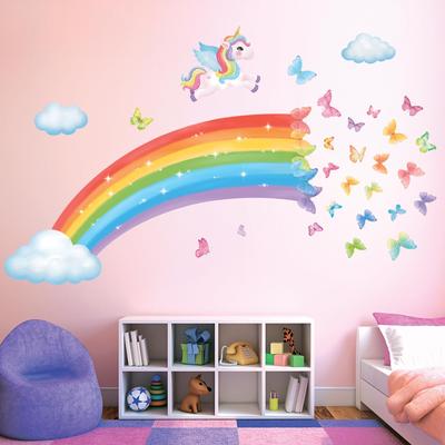 DECOWALL Радуга и Единорог Наклейка на стену Deco Princess Детская вечеринка Детский сад Детская комната DIY Наклейка на стену Наклейка на стену Наклейка на стену Наклейка для мальчиков и девочек