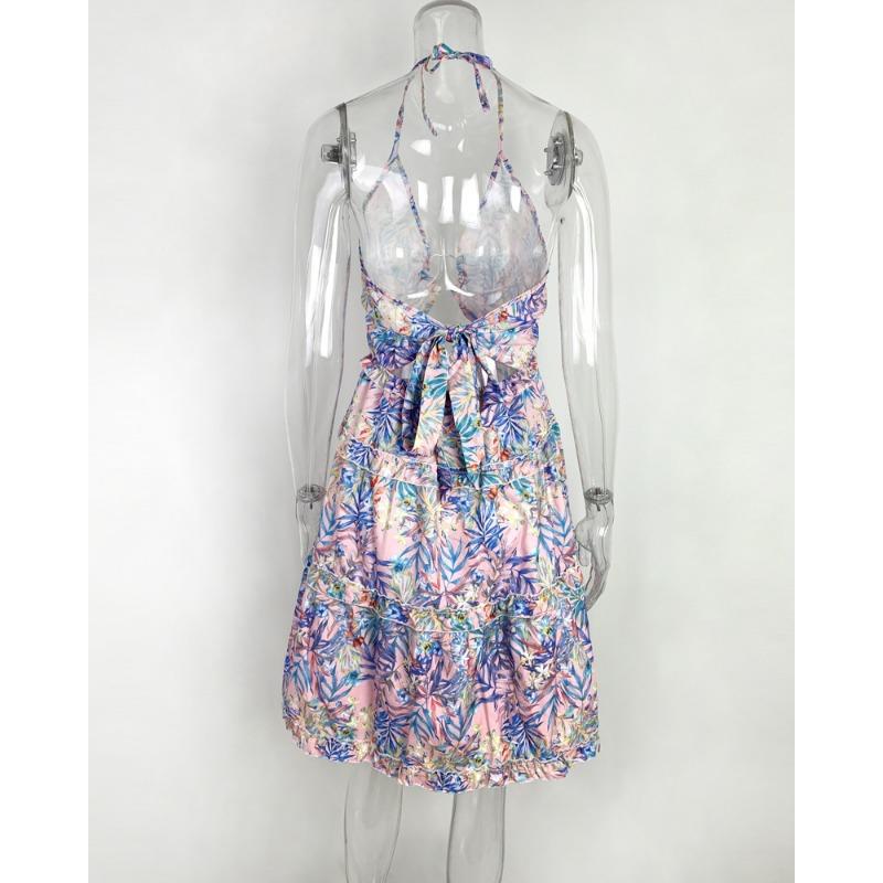 Women's Summer Sexy Hollow Hanging Neck V-Neck Cake Dresses