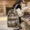 Осенний и зимний шерстяной клетчатый школьный рюкзак для студенток