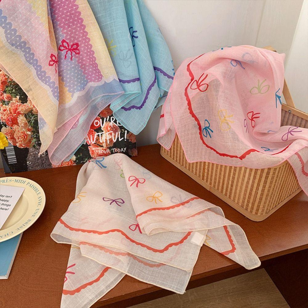 Elegant Sweet Bowknot Turban Korean Triangular Hair Band Elegant Fresh Small Scarf Girls