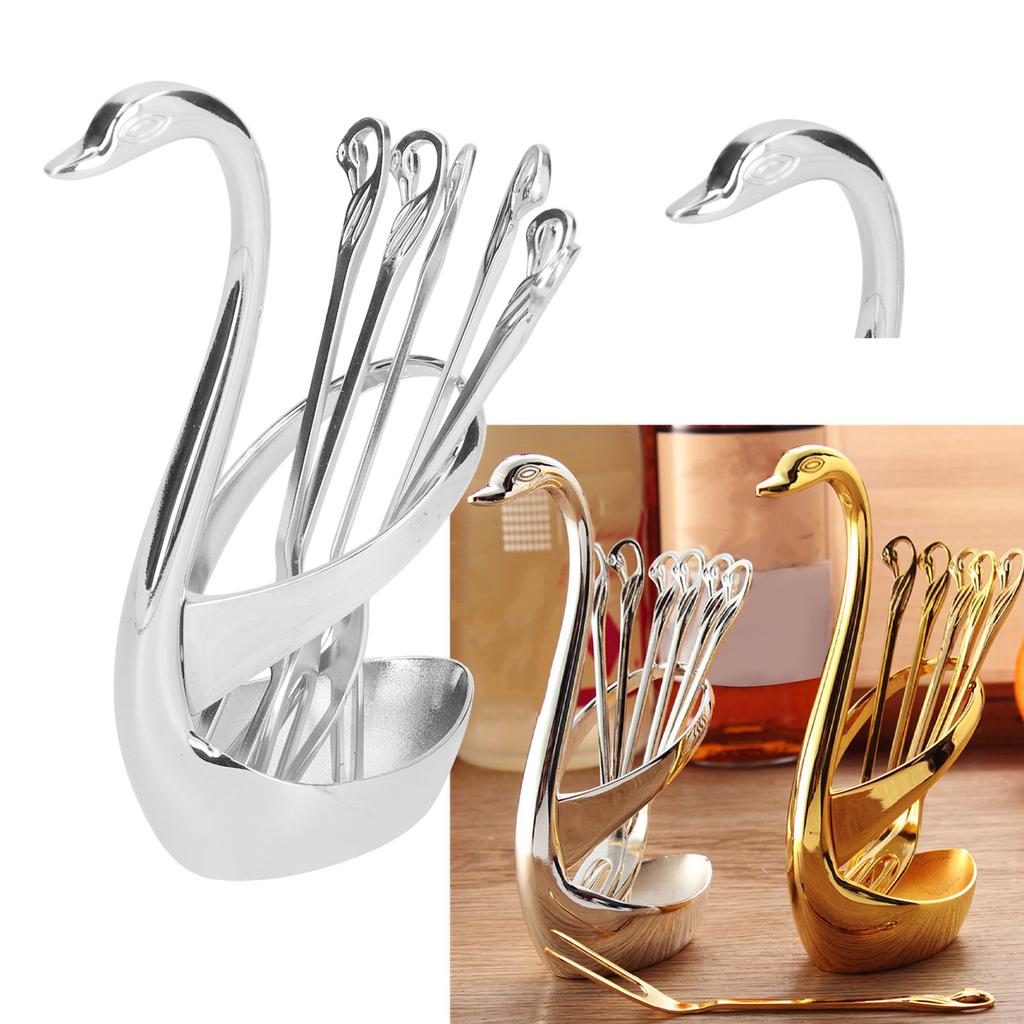 Tableware   Zinc Alloy Fruit Dessert Tasting Forks Spoon with   Base for Home Kitchen