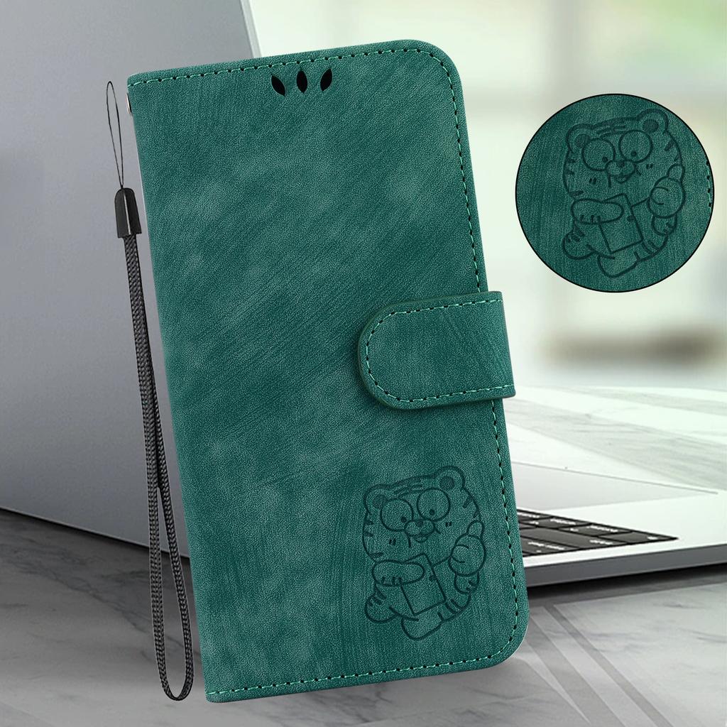 Retro Lovely Tiger Leather Case For Oppo Reno12 Reno11 A3 Pro A59A79 A38 A78 A58 A98 Kickstand Wallet Card Slots Book Cover For Oppo Reno8 T Reno7