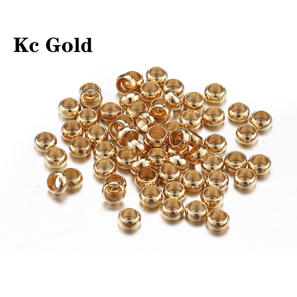 500pcs Gold Silver Color Crimp Beads Copper Ball Stopper Spacer End Beads for Bracelet Necklace DIY Jewelry Making Findings