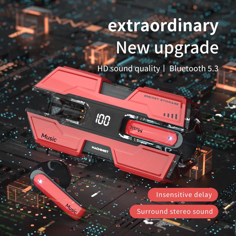 Беспроводные игровые наушники с низкой задержкой, цифровой дисплей, Hi-Fi стереомузыка с HD-микрофоном, игровая гарнитура для всех смартфонов