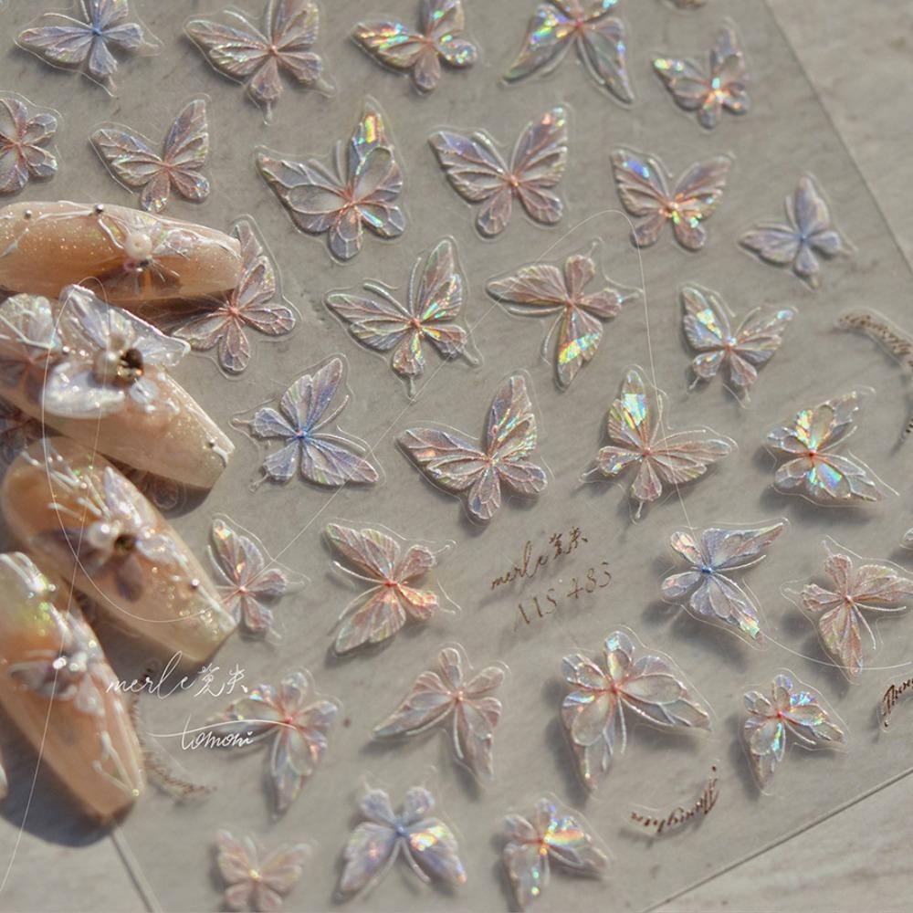 5D бабочка наклейка для ногтей самоклеящиеся наклейки для ногтей наклейки для женщин и девочек