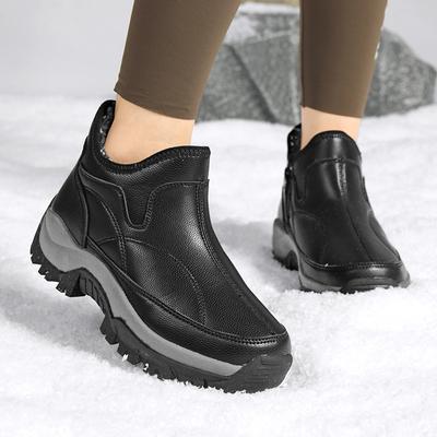 Зимние женские кроссовки на танкетке с высоким верхом, увеличивающие рост, на толстой платформе, повседневные, элегантные, женские, черные, на толстой подошве, с мехом