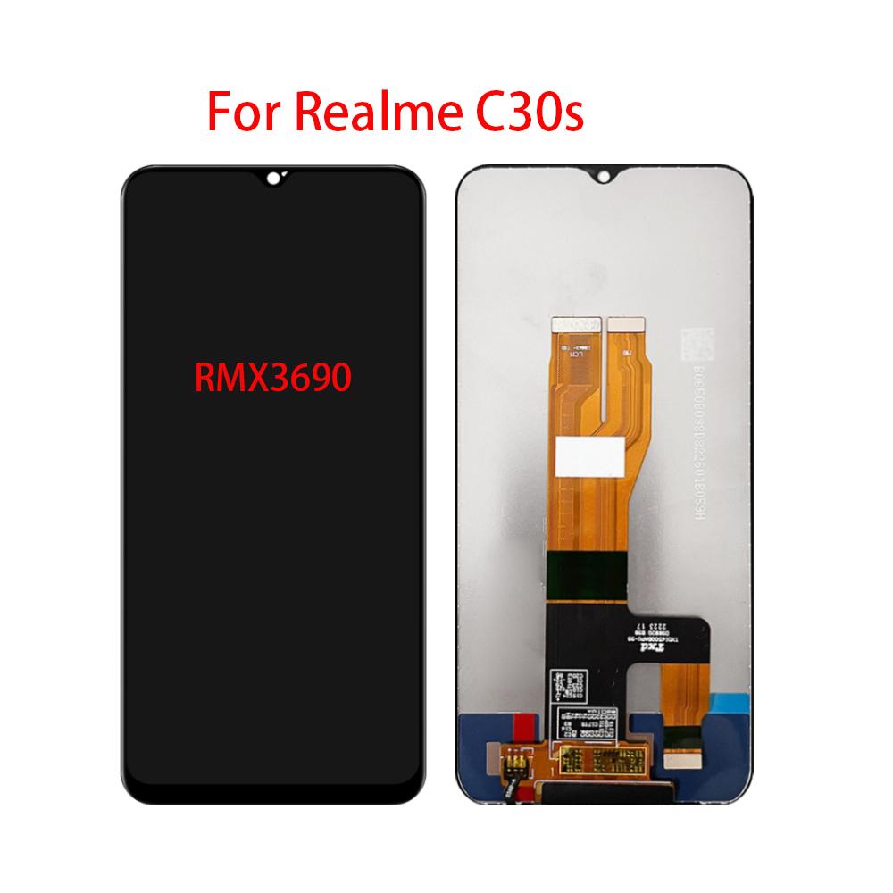 ЖК-экран для Realme C30s RMX3690, ЖК-дисплей, дигитайзер сенсорного экрана, полная сборка, запасная часть