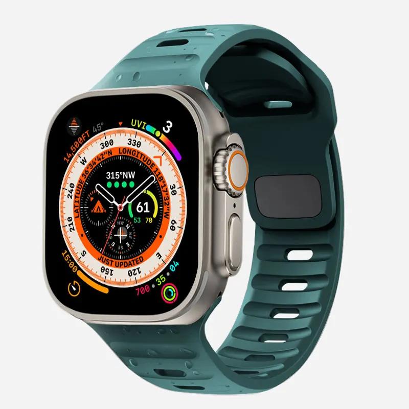 Спортивный ремешок для Apple Watch Ultra band 49 мм 45 мм 40 мм 44 мм 42 мм 41 мм 38 мм Силиконовый браслет с отверстием для воздуха iWatch Serie 8 7 6 SE 5 4 3