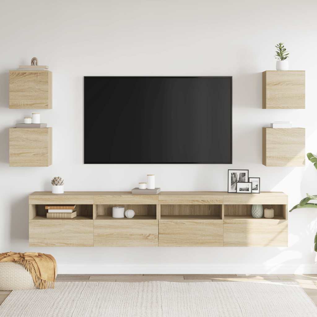 TV Wall Cabinets 4 pcs Sonoma Oak 30.5 x 30 x 30 cm