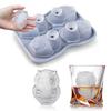 Ice Cube Mold with Funnel-Shaped Lids Food-Grade Silicone Penguin Owl Ice Cube Tray Animal Ice Cube Maker