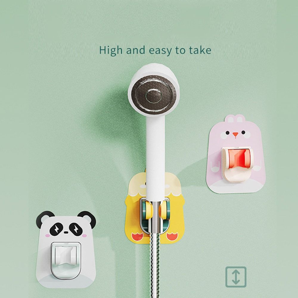 Punch-Free Shower Bracket Self-adhesive Shower Head Base Cute Showerhead Stand Bathroom