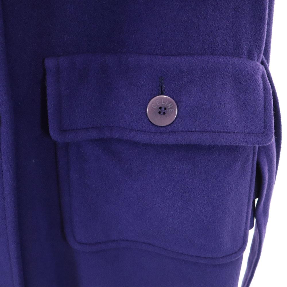 CELINE French Angora Cashmere Blend Old Ulster coat 38 purple Women Used