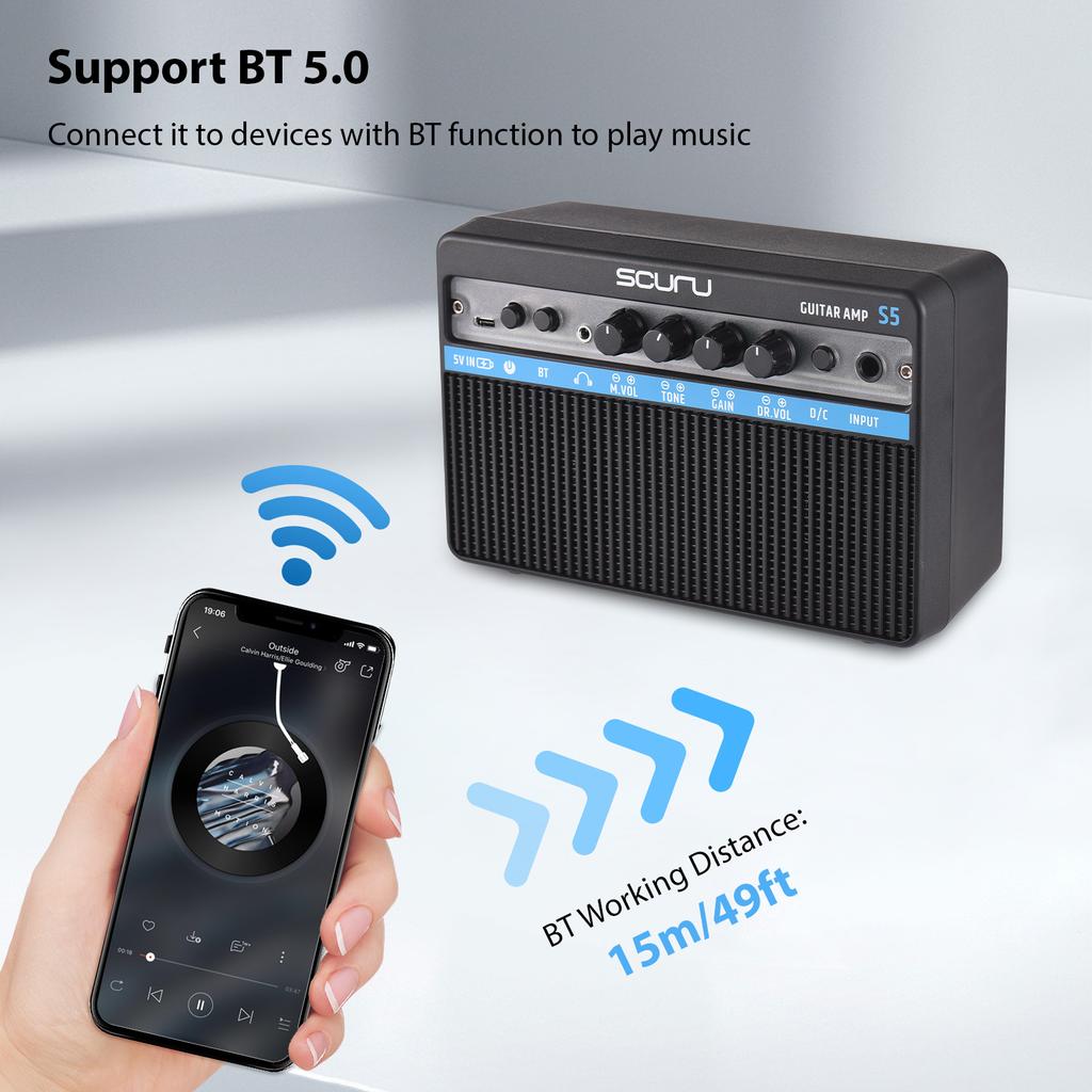 Scuru 16W небольшой электрогитарный усилитель портативный гитарный репетиционный динамик встроенный эффект искажения