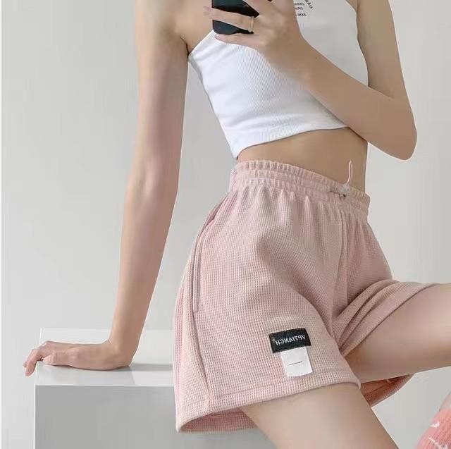 Women's Shorts  Summer High Waisted Sports Shorts Loose Bottoms Female Casual Elastic Waist Pants Solid Color Homewear