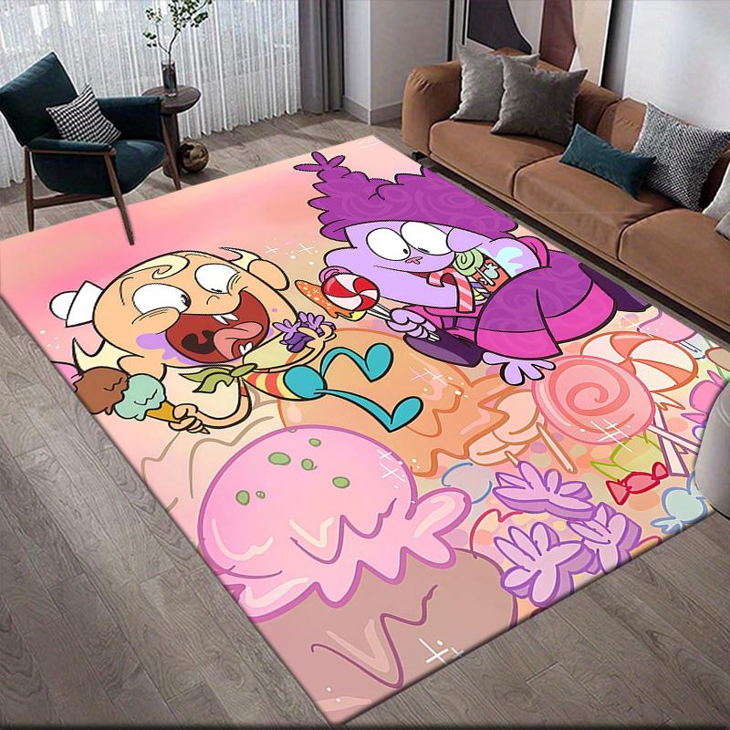 Chowder Flannel Pattern Square Carpet,Area Rug,Carpet Rug for Living Room Bedroom Sofa Playroom Decor,Non-slip Floor Mat