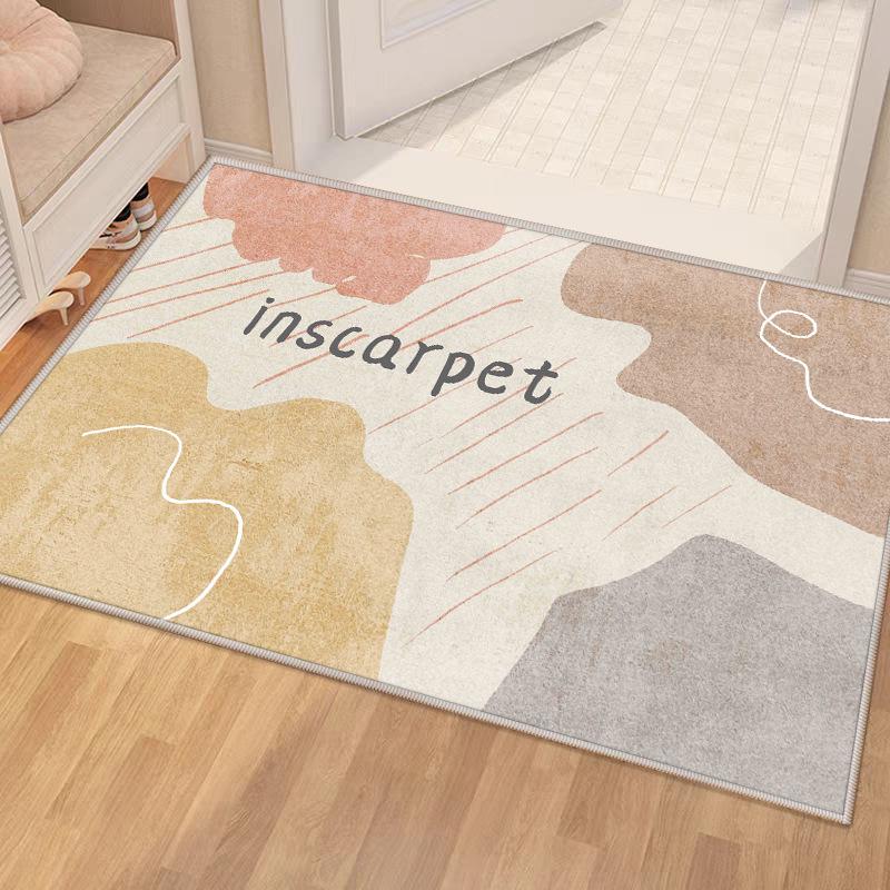 Современный простой нескользящий грязеотталкивающий коврик из кристального бархата для входной двери