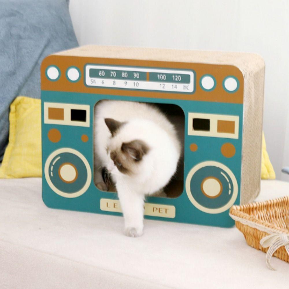 Гофрированная бумажная когтеточка для кошек, мультяшная кошачья коробка, кошачья игрушка из гофрированной бумаги Self Happy