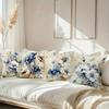 Soft Blue Anemone Watercolor Pillowcase: Minimalist Floral-Themed Cushion Cover For Home Sofa Decor