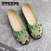 Spring Summer Cloth Shoes Women's Hollow Out Non-slip Soft Bottom Single Shoes Large Size Print Flat Slip-on Sandals