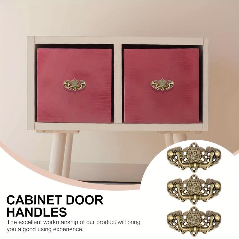 6pcs Vintage European Gift Box Furniture Flower Handle Knobs, Zinc Alloy Hollow Handles, Organizer and Box Handles with Mounting Screws, 6.6*3.7cm