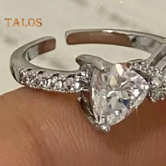 Кольцо-бантик с кубическим цирконием, регулируемое, со стразами, с бантом, открытое, обручальное, ювелирное изделие для женщин