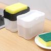2 In 1 Kitchen Sink Soap Liquid Dispenser Box Easy Press Dishwash Liquid Box with Dishcloths Pot Sponge Brush