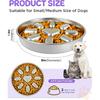 Slow Feeder Dog Bowls with Non-Slip Mat, Stainless Steel Metal Slow Feeder for Small & Medium Dogs, 2 Cups Pet Bowl for Fast Eaters, Slows Down