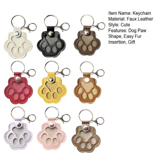 Брелок в виде лапки из искусственной кожи, сувенир с шерстью питомца, шарм в виде лапки, ключ