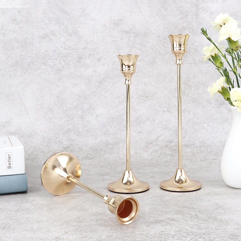 Подсвечники комплект латунный золотой подсвечник набор свадебный стол декоративный изысканный подсвечник подставка для вечеринки ужин