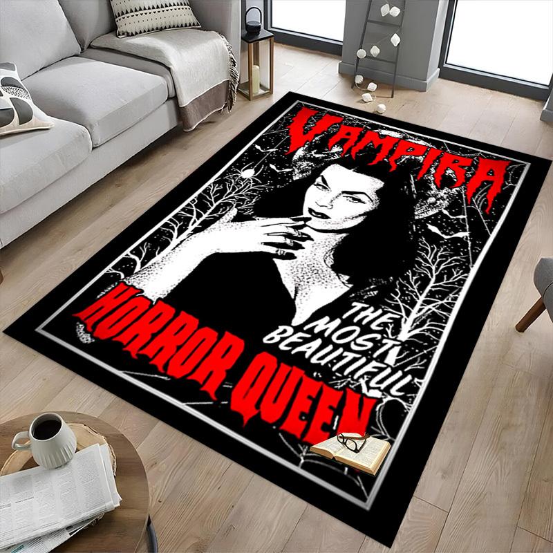 1 шт. Вампира Королева Ужасов для Дома и Офиса, Прочный Полиэстеровый Коврик для Пола с Легкой Очисткой, Декор для Офиса, Городской Стиль, Нескользящая Основа, Высококачественная Ткань
